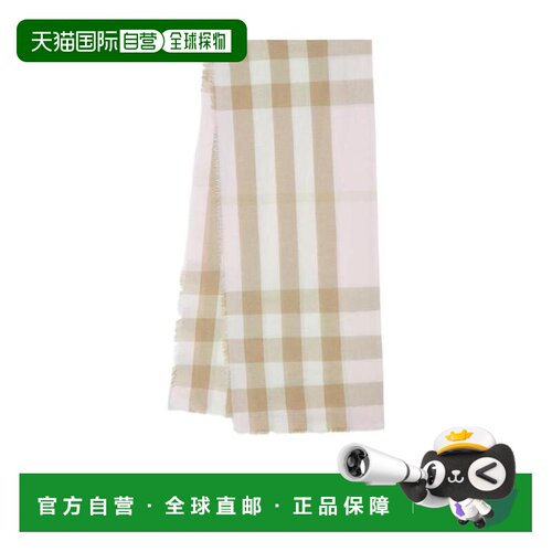 1h可退 香港直邮BURBERRY 男士围巾 80245011 AW2021 白色   Chec