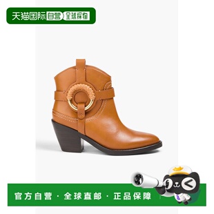 1h可退 香港直邮chloe 女士 Hana 精饰皮质短靴 SB39065A16028