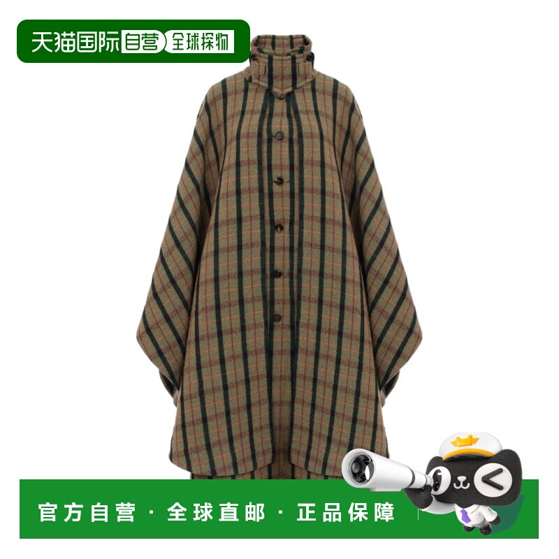 Chloe 羊毛格纹长款叠层斗篷大衣 CH26WMA53074 【付后1h可退】