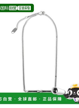 自营欧洲直邮Balenciaga巴黎世家 Bb Icon男士银色logo标识链式项