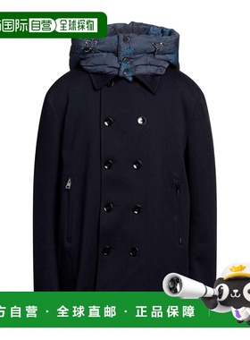 1h可退 香港直邮Etro 艾特罗 男士 双排扣大衣 blue蓝色 舒适时尚