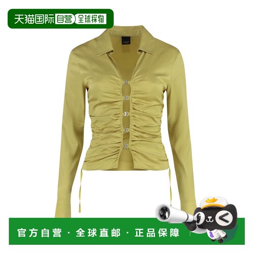 1h可退 欧洲直邮PINKO 女士外套 104920A2GDT09 SS2025 黄色 褶皱