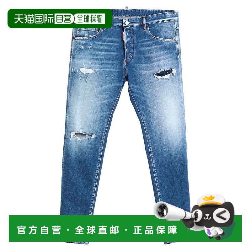 香港直邮Dsquared2 二次方 男士 牛仔长裤 blue蓝色 舒适时尚