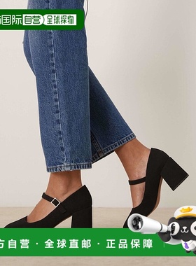 1h可退 香港直邮ASOS 女士 Selene mid 设计玛丽珍粗跟鞋(黑色)