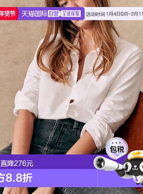 自营欧洲直邮Sezane 女士白色棉衬衫新款