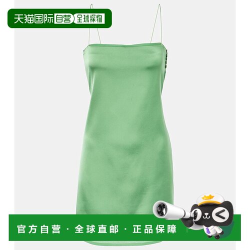 1h可退 香港直邮Jacquemus 女士 Elica 缎面迷你连衣裙 green绿色