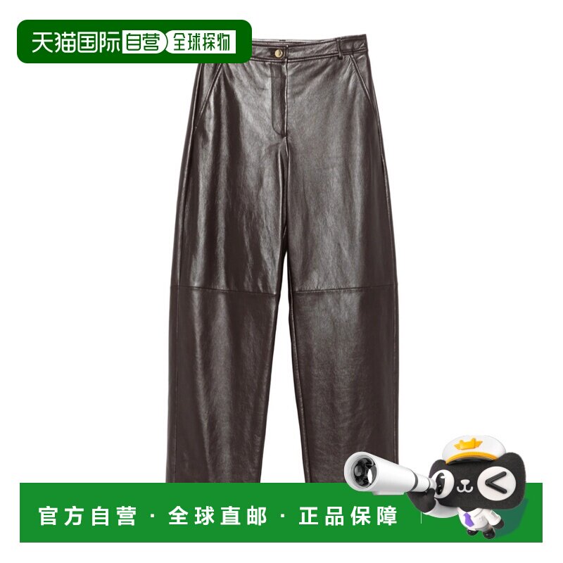 香港直邮MAX MARA 女士皮裤 MSTLEGNO013F003 AW2026 深棕色