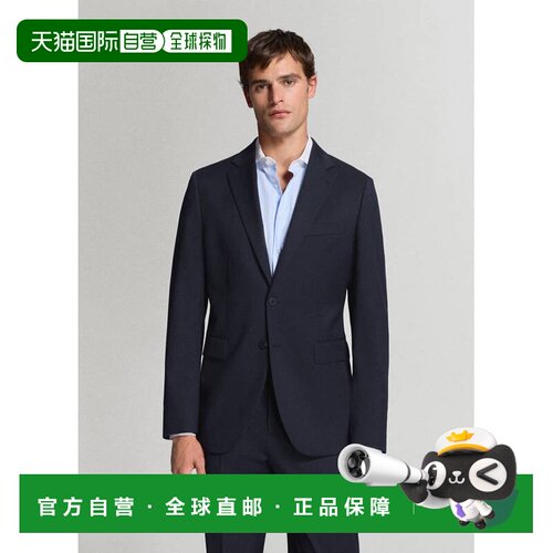 自营欧洲直邮MANGO Tur&iacute;n男士海军蓝羊毛修身西服西装裤