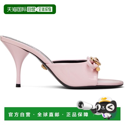 香港直邮versace 范思哲 女士 粉色 Opera Bow Patent Mule 凉鞋
