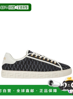 1h可退 香港直邮Versace 希腊回纹提花帆布运动鞋 10144601A16069