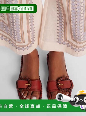 香港直邮ZIMMERMANN 女士 Alchemy 皮质凉拖 brown棕色 舒适时尚