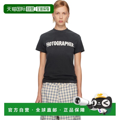 1h可退 香港直邮Erl 女士 黑色 Photographer T恤 ERL11T0041