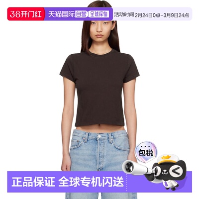 1h可退 香港直邮AGOLDE 女士 棕色 Adine Shrunken T 恤 A7180150