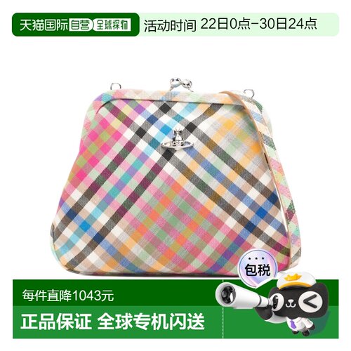 1h可退 香港直邮Vivienne Westwood 格纹单肩包 4B01001BWW01CV