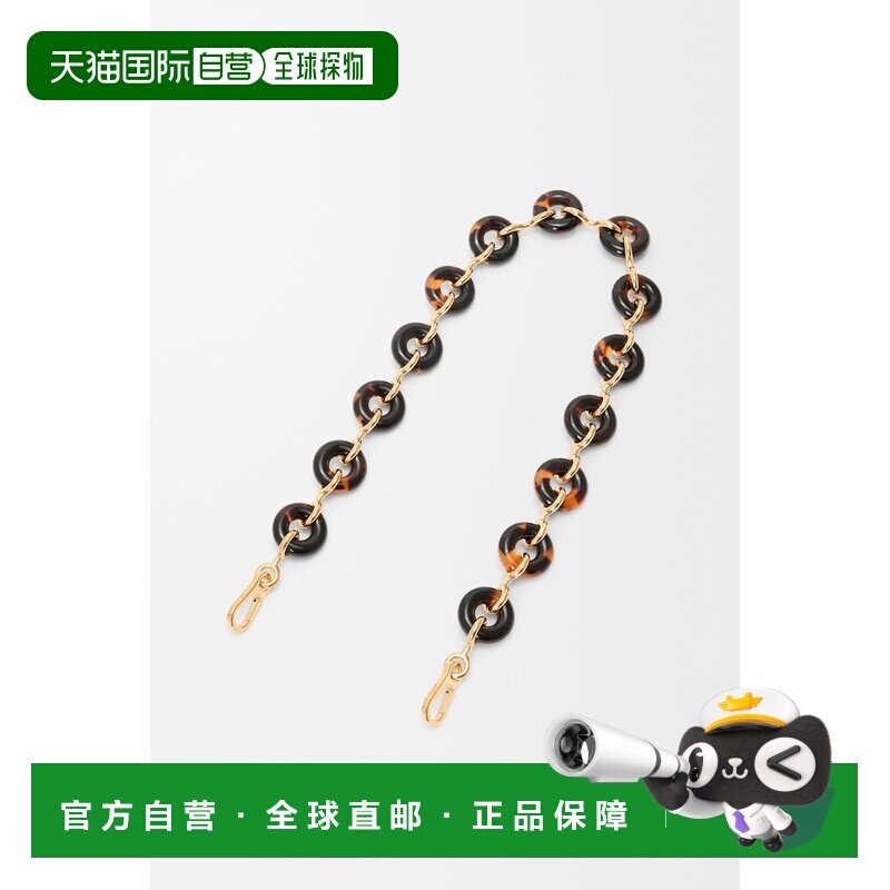 自营欧洲直邮LOEWE罗意威 Donut女士黑色/棕色醋酸/黄铜粗链条