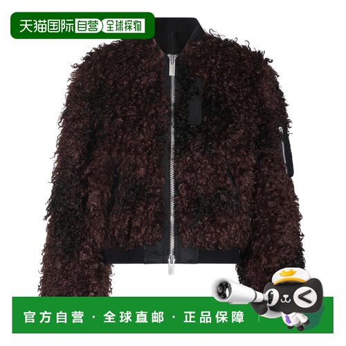 香港直邮Sacai 女士 CURLY 棕色人造皮草夹克 2608660