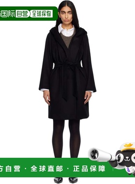 1h可退 香港直邮MaxMara 麦斯玛拉 女士 黑色 Newmang 大衣 25260