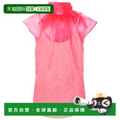 1h可退 蝴蝶结荧光色丝质欧根纱上衣 女士 香港直邮Prada 普拉达