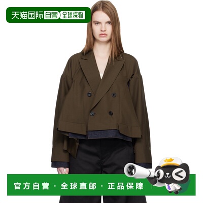 1h可退 香港直邮Sacai 女士 棕色 Suiting & Denim 西装外套 2608