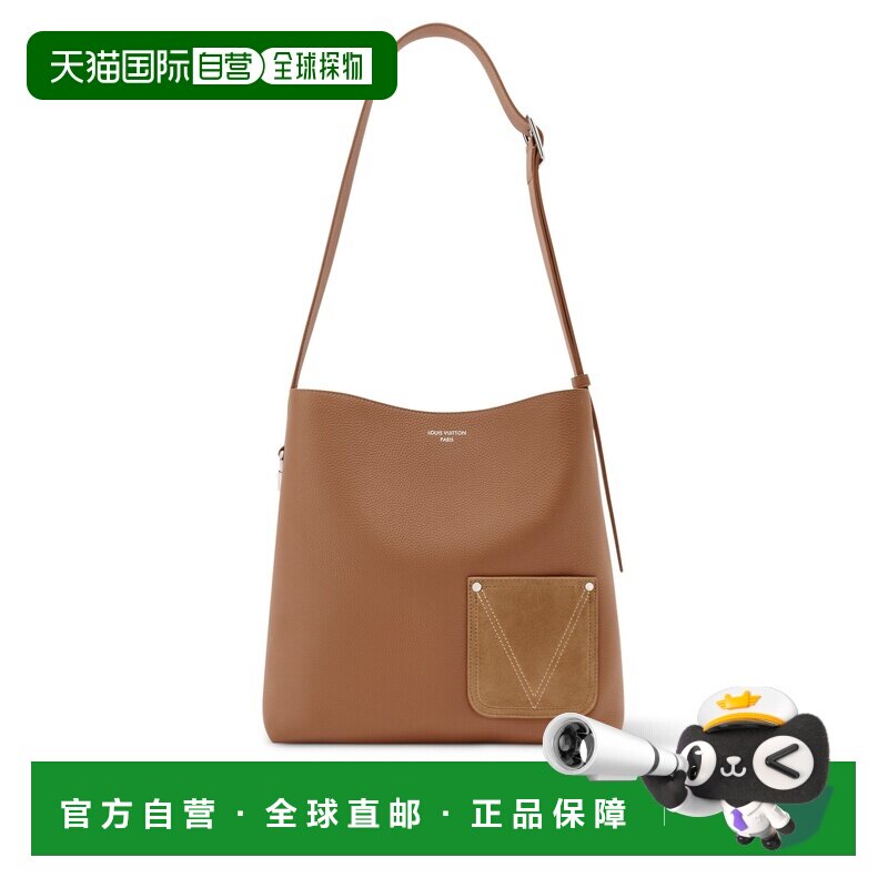 自营1h可退 欧洲直邮LV路易威登 Verso男士棕褐色小牛皮logo标识