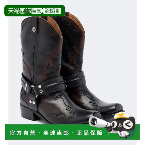 香港直邮versace 范思哲 女士 Sylvester 皮质牛仔靴子