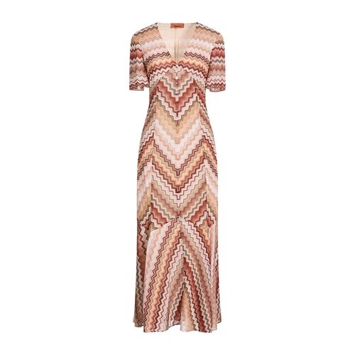 香港直邮MISSONI 米索尼 女士 长款连衣裙 orange橙色 舒适时尚