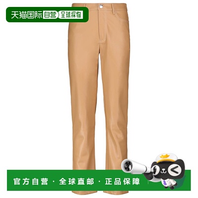 1h可退 香港直邮Staud 女士 Elliot 仿皮直筒长裤 001405阔腿裤