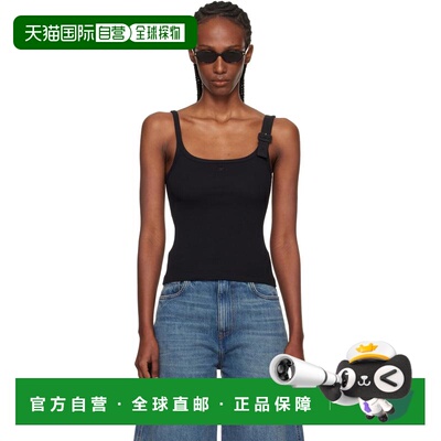 1h可退 香港直邮Courreges 女士 黑色 Buckle 90's Rib 吊带背心