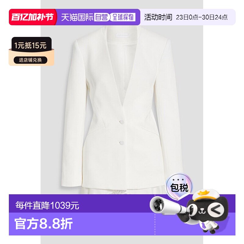 1h可退 香港直邮Simkhai 女士 Allie 蕾丝边绉纱西装外套 JS6008Q