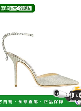 香港直邮JIMMY CHOO Saeda 水晶裹踝带高跟鞋 Women crov