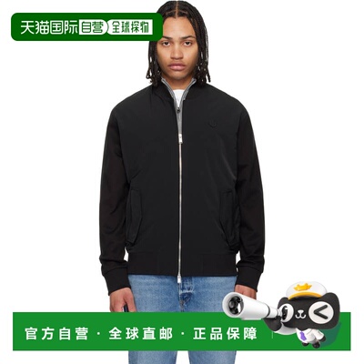 香港直邮BOSS 波士 男士 黑色 Mercerised Zip-Up Double B 夹克