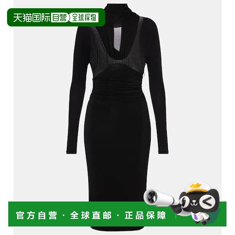 香港直邮Saint Laurent 圣罗兰 女士 褶皱针织中长连衣裙包臀裙,女装/女士精品,连衣裙,淘宝优惠券,粉丝福利购,淘宝优惠卷