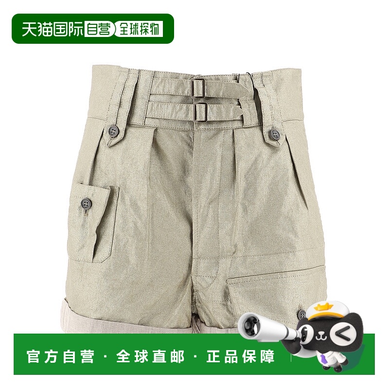 香港直邮Saint Laurent 亚麻翻边短裤 604207Y3A40