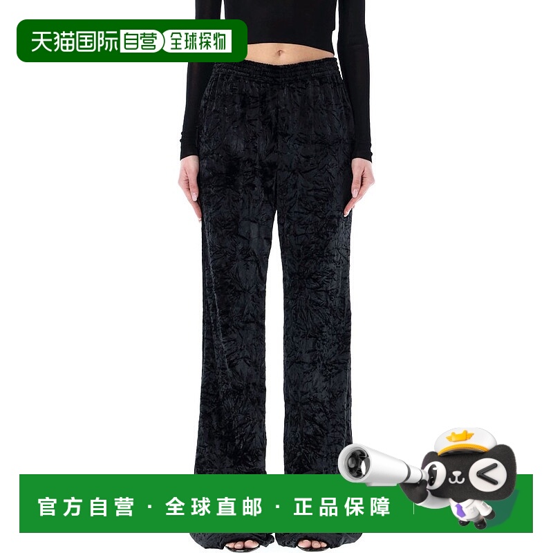 1h可退 香港直邮Saint Laurent 圣罗兰 女士 绒面阔腿休闲裤 7189