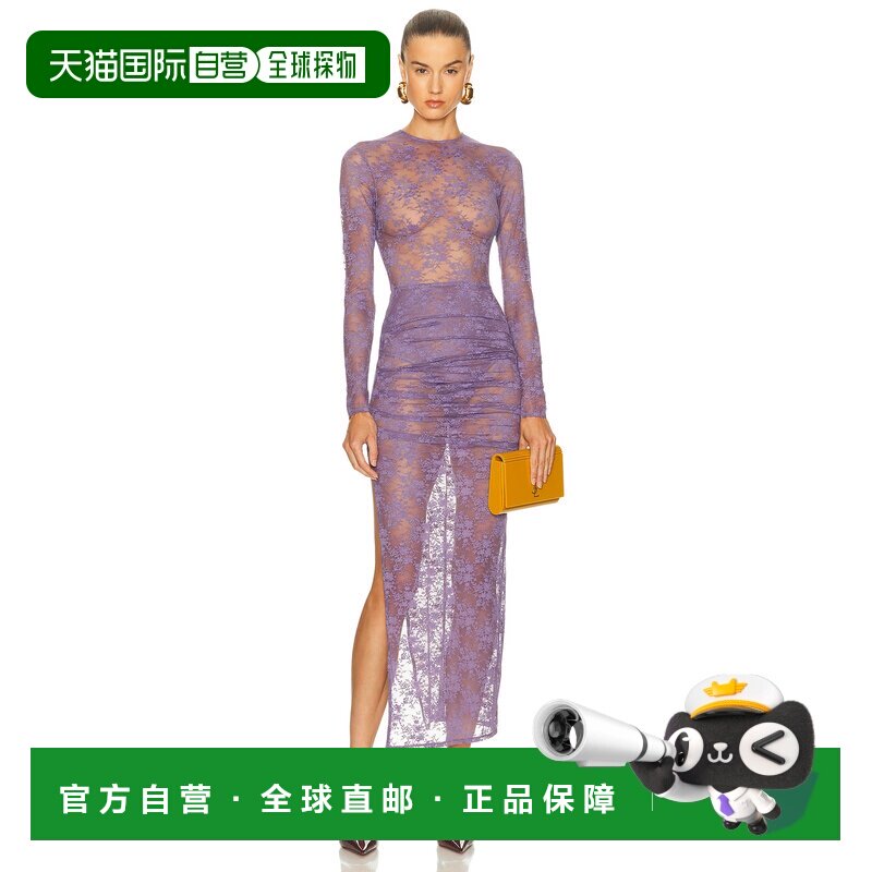 1h可退 美国直邮ALEX PERRY 女士 长袖褶裥连衣裙 D1516PF25