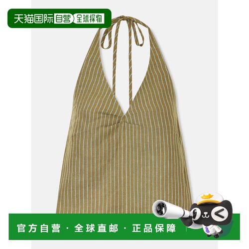 Staud 女士 Corso 条纹亚麻挂脖上衣 R26P1126YNP【付后1h可退】