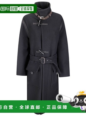 1h可退 香港直邮Lemaire 女士 黑色栓扣大衣 CO1112LF1116