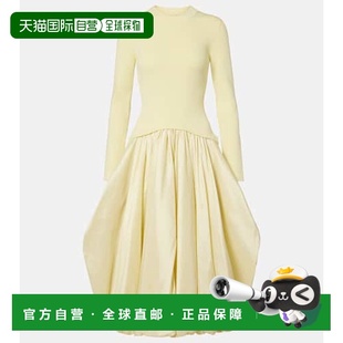 yellow黄色 香港直邮Simkhai 塔夫绸中长连衣裙 Izzy 舒适时 女士