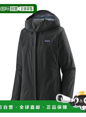 自营欧洲直邮PATAGONIA TORRENTSHELL女士黑色再生聚酯防水冲锋衣