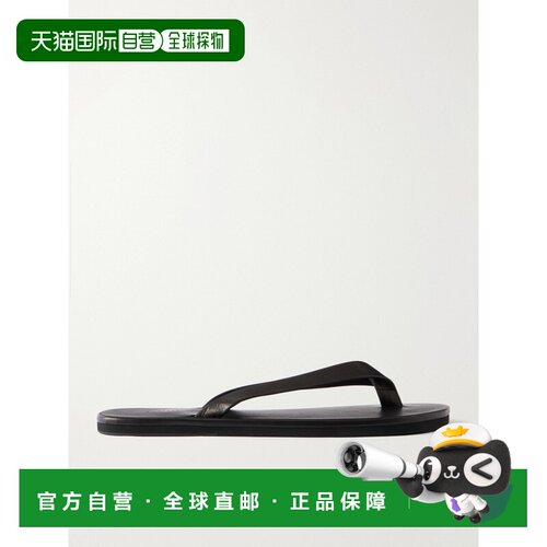 AURALEE 男士 皮质平底人字拖 A26SS05QDBLACK拖鞋男鞋
