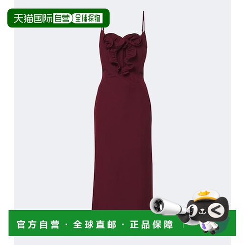 香港直邮magda butrym 女士 花朵装饰棉质真丝中长连衣裙