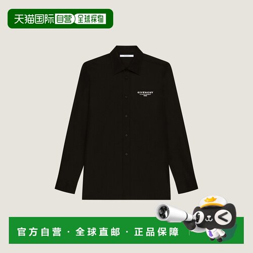 自营欧洲直邮Givenchy纪梵希 男士黑色棉质GIVENCHY Stamp刺绣长