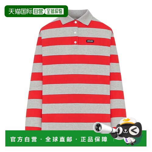 1h可退 香港直邮Miu Miu 长袖Polo衫 MJLA1914RTSOOO缪缪条纹