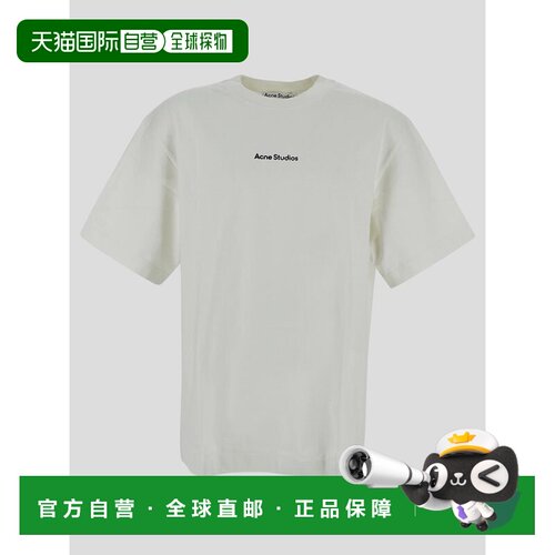 1h可退 香港直邮ACNE STUDIOS 男士T恤 CL0274183 AW2025 白色 短