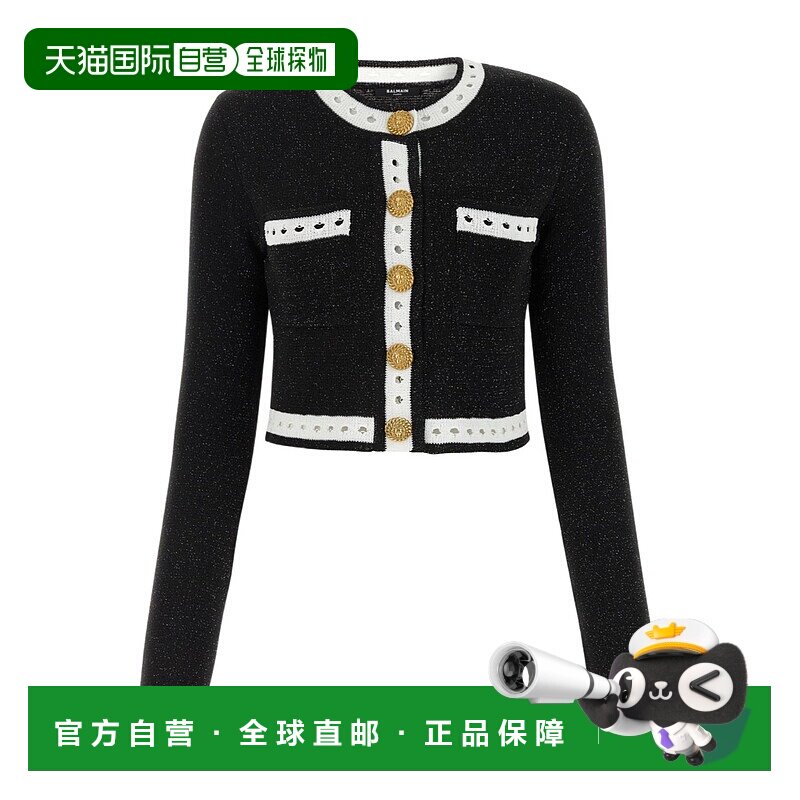 香港直邮Balmain 长袖针织开衫 BF1KL101KE74针织衫