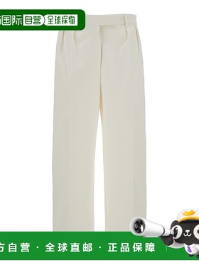 香港直邮Thom Browne 汤姆 布朗 女士 4Bar RWB 白色宽松棉质长裤