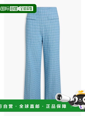 1h可退 香港直邮Sandro 女士 棉混纺花呢阔腿裤 SFPPA01377BLEU
