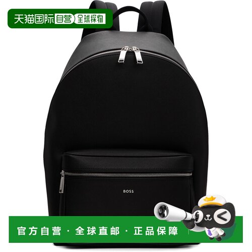 香港直邮BOSS 波士 男士 黑色 Structured Logo Lettering 双肩包