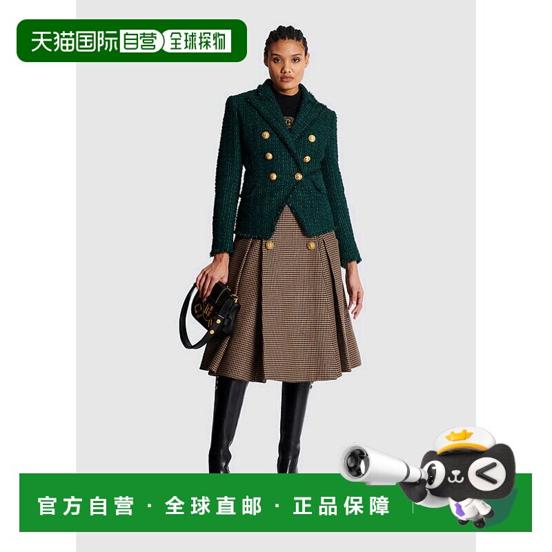 香港直邮Balmain 斜纹软呢西装外套长袖 BF1SG165XF91