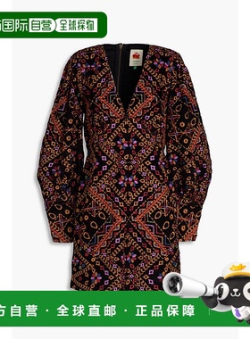 香港直邮FARM RIO 女士 刺绣棉质灯芯绒迷你连衣裙 312165EMBROID